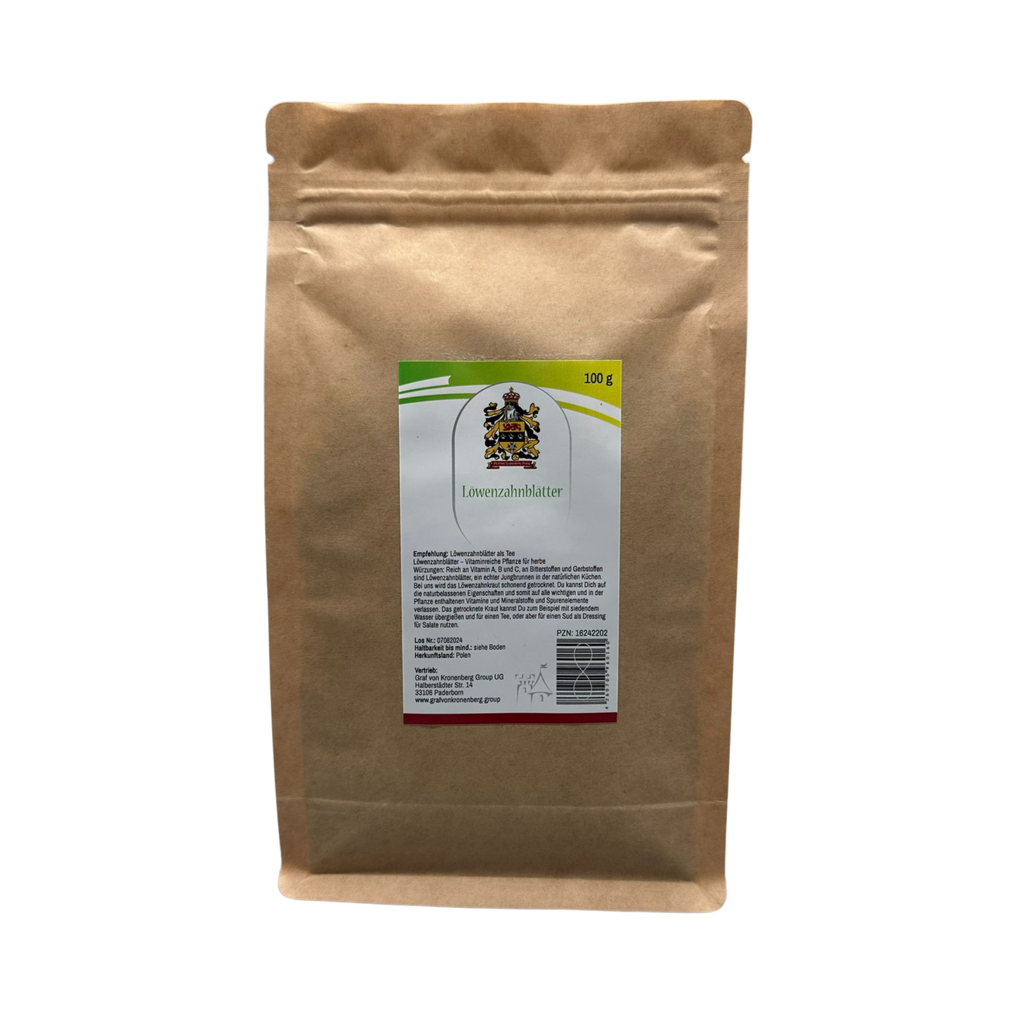 té orgánico de hojas de diente de león