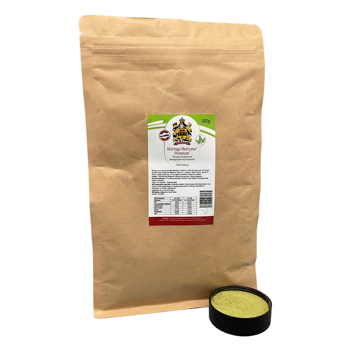 Moringa Morisana™ Premium Pulver | 300g Monatspackung