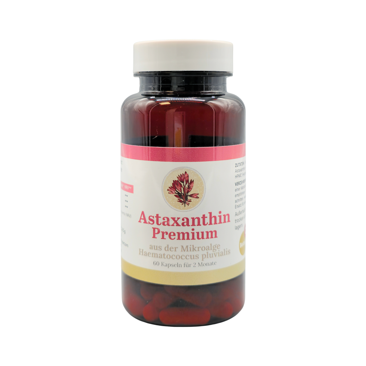Astaxanthin Premium mit Vitamin C und Betain, 60 Kapseln à 8 mg