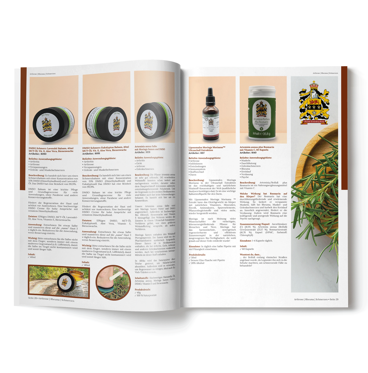 Detaillierter Produktkatalog der Graf von Kronenberg Group