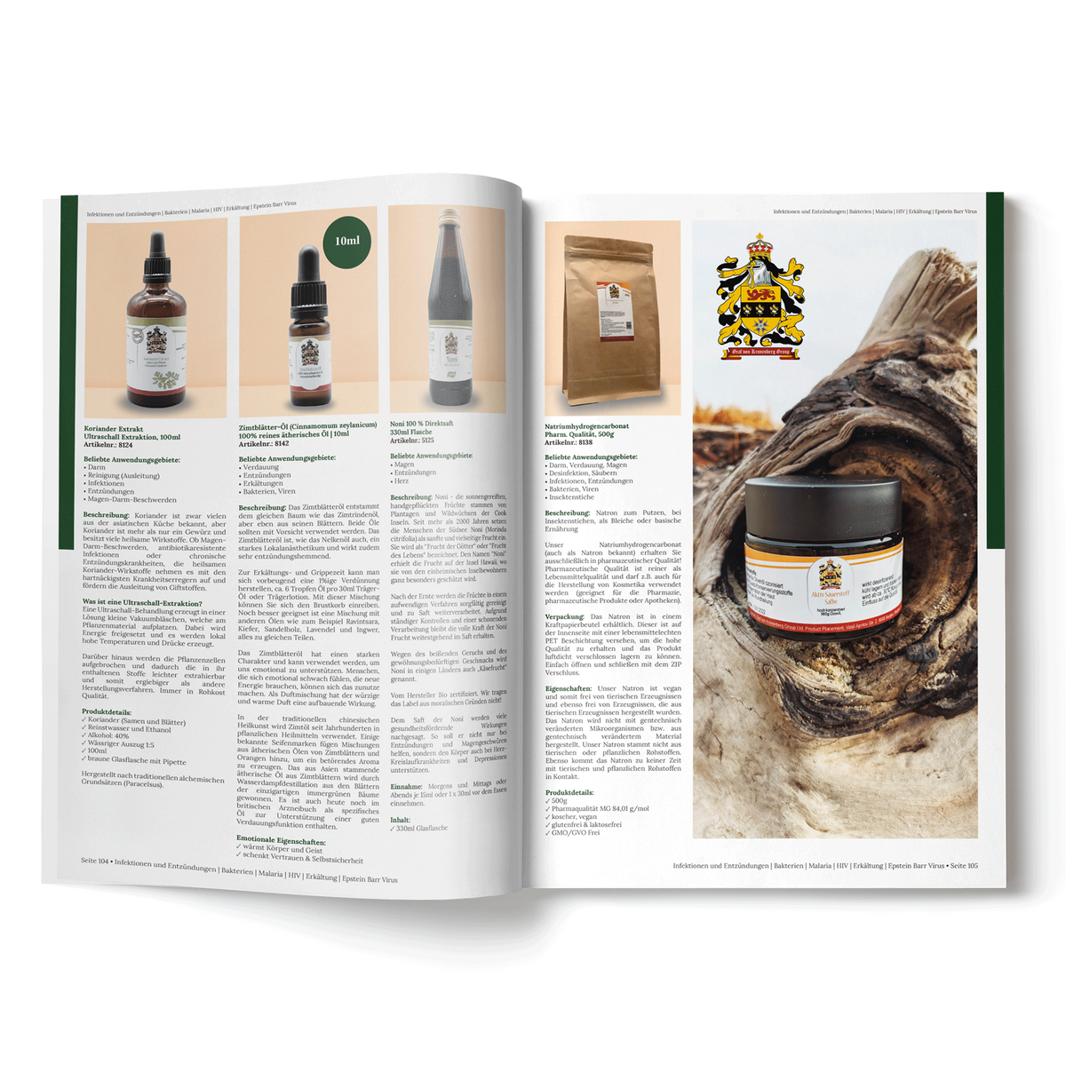 Detaillierter Produktkatalog der Graf von Kronenberg Group