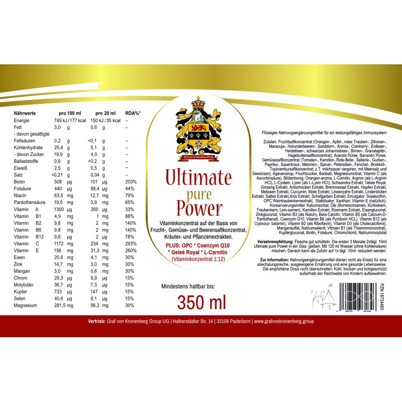 Ultimate pure Power | Vitaminkonzentrat 1:12 für 36,74 € jetzt kaufen