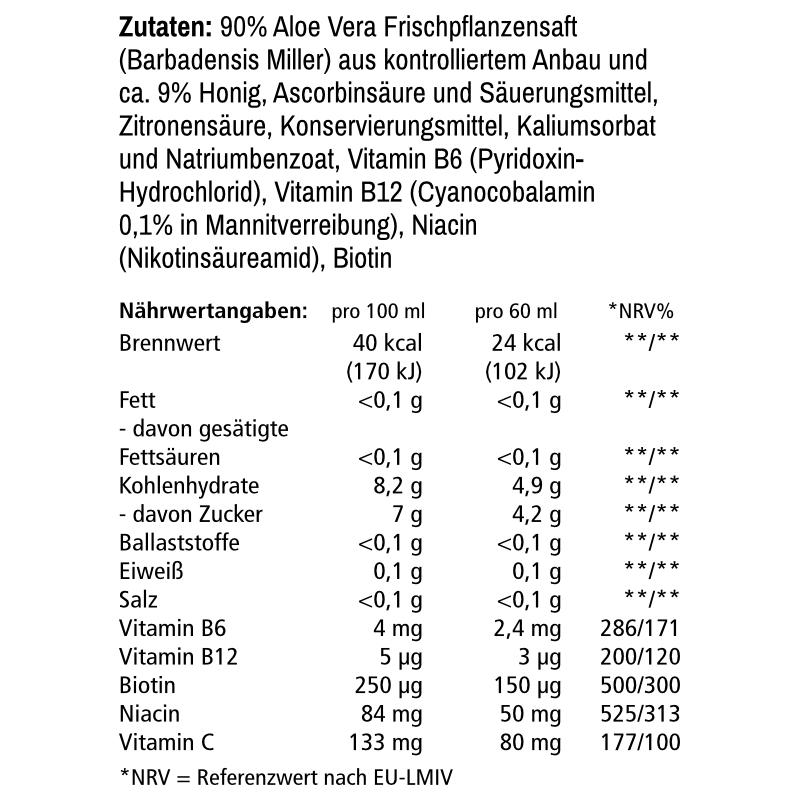 Aloe Vera Frischpflanzensaft mit Honig | plus Vitamin C für 15,50 € jetzt kaufen