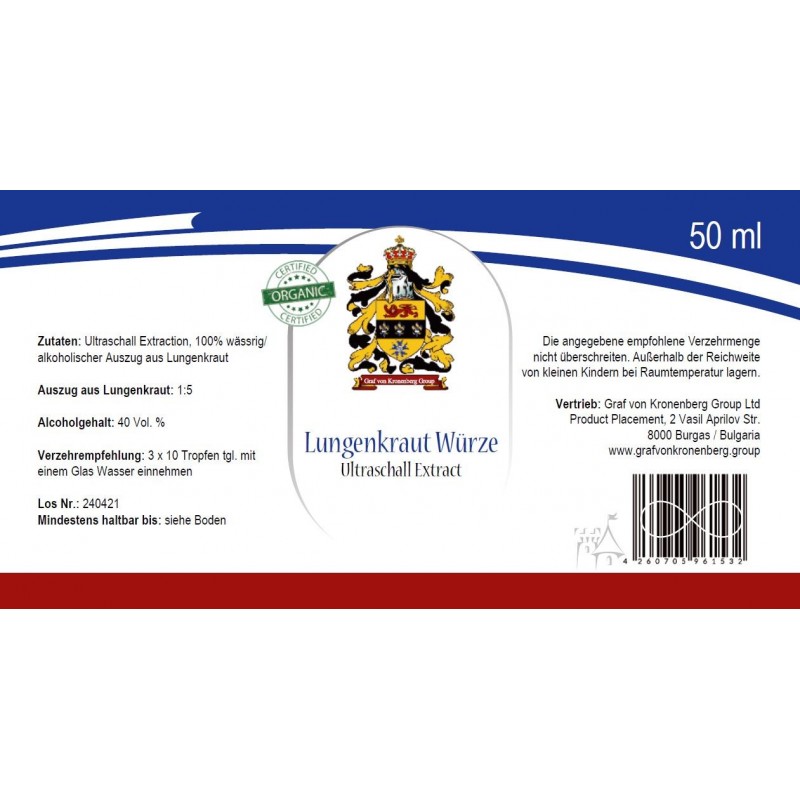 Lungenkraut Würze Label