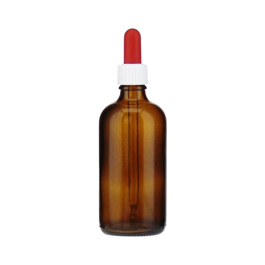 Frasco vacío de medicamento marrón de 100 ml con pipeta