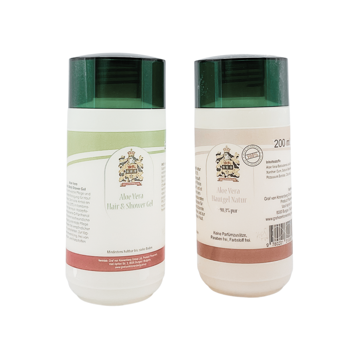 Gel de aloe vera para la piel + gel de ducha para cabello y cuerpo - Paquete