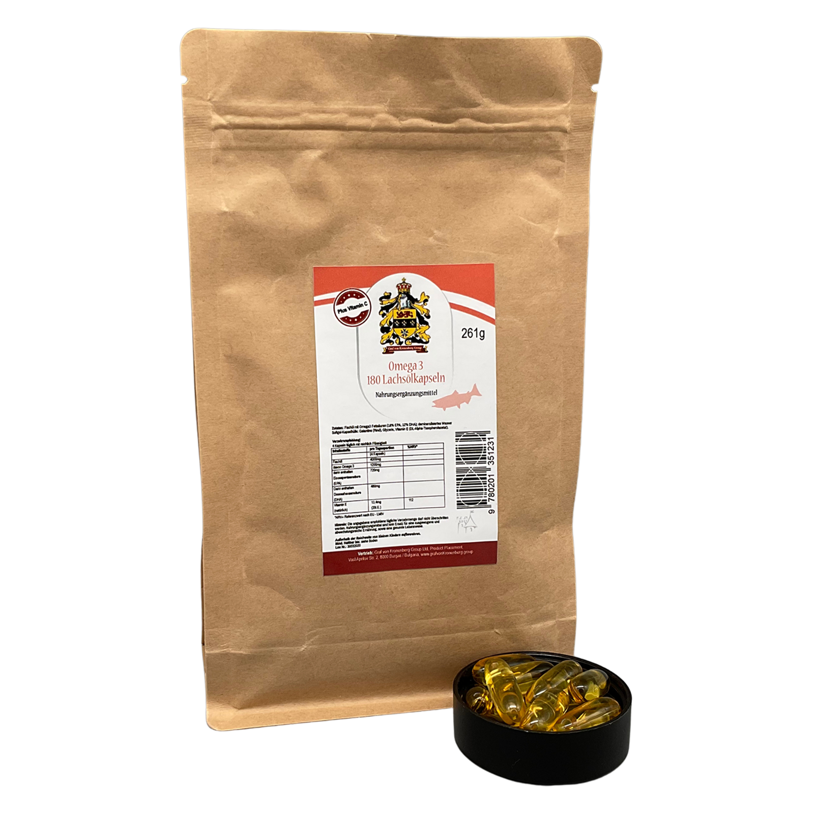 Omega 3 Lachsölkapseln mit Vitamin E