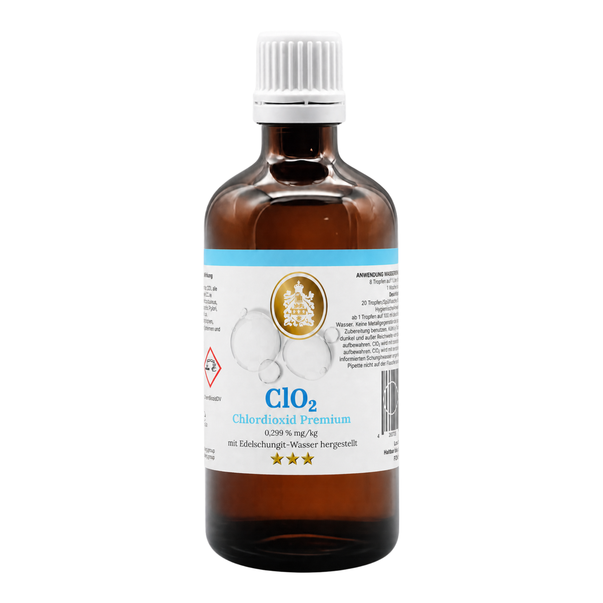 CDL/CDS ˂ 0,3% 100ml Lösung | CLO2 mit Edel Schungit Wasser