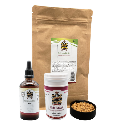 Tratamiento con fenogreco | caída difusa del cabello | cápsulas, té y tintura