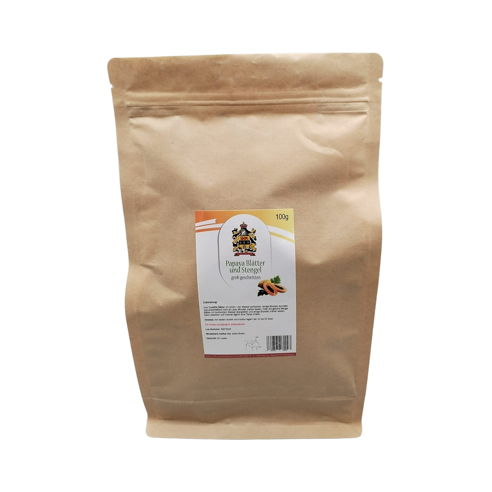 Papaya Blätter und Stängel grob 100g | Superfood