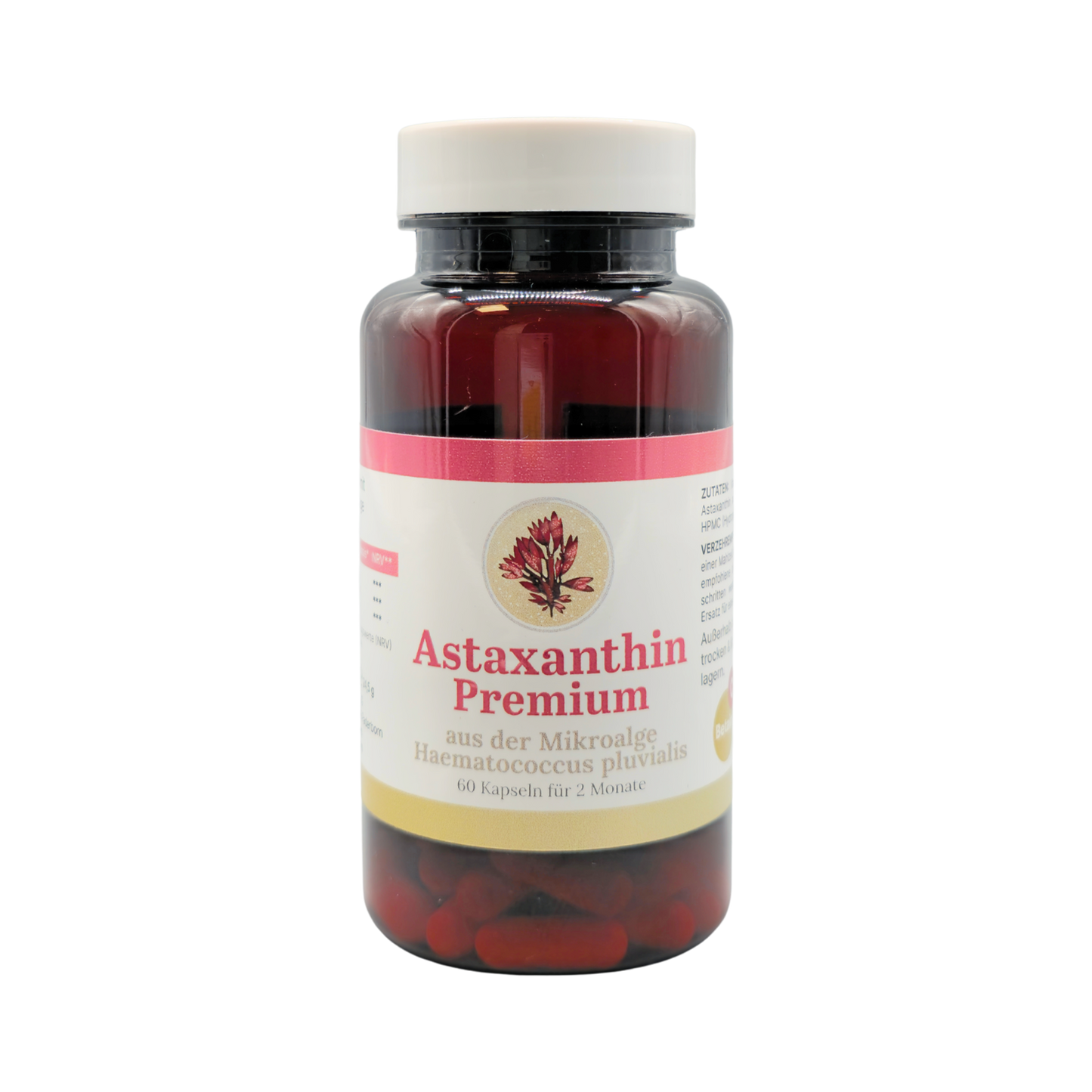 Astaxantina Premium, 60 cápsulas de 8 mg cada una.