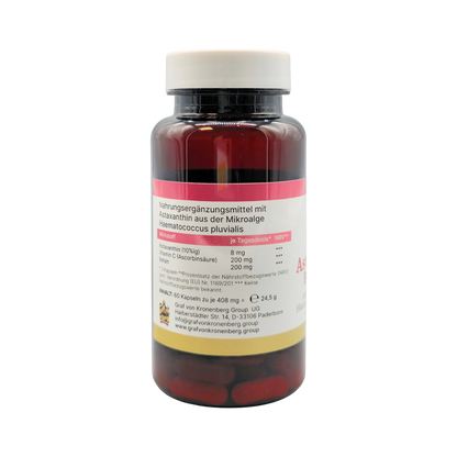 Astaxantina Premium, 60 cápsulas de 8 mg cada una.