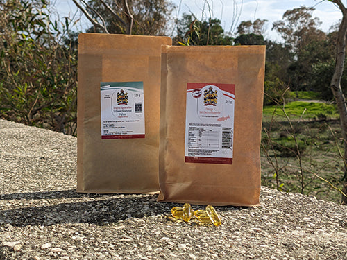 beliebte Produkte wie Schwarzkümmelpulver oder Omega-3-Lachsöl-Kapseln