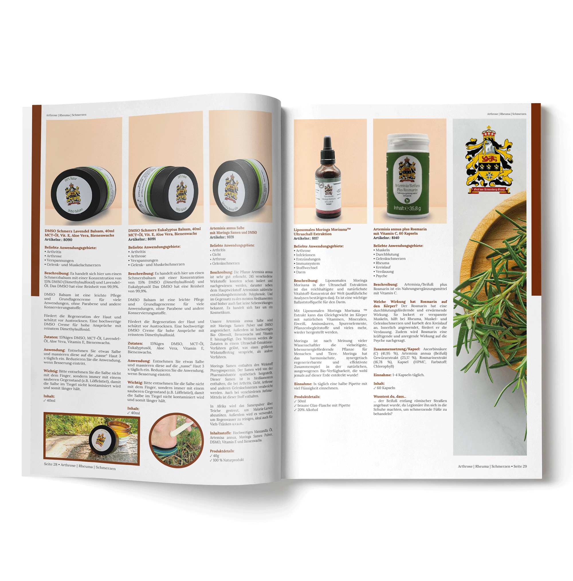 Catálogo detallado de productos del grupo Graf von Kronenberg